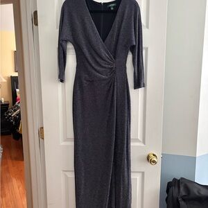 Ralph Lauren Shimmering Black Long Sleeve Dress